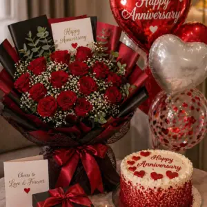 Forever Love Anniversary Set 🌹🍫🎈 - Image 1