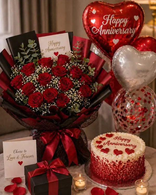 Forever Love Anniversary Set 🌹🍫🎈