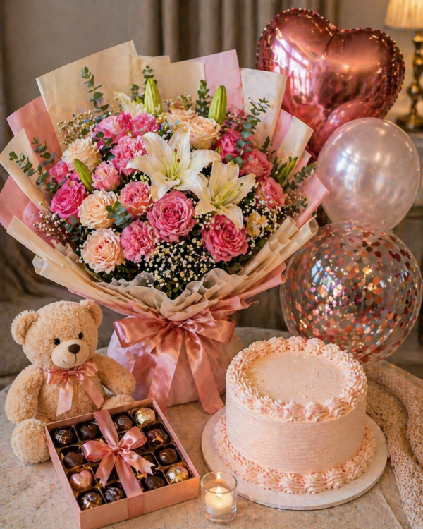 Sweet Blush Celebration Set 🌹🍫🎈
