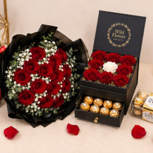 Romantic Rose & Chocolate Gift Set - Image 1