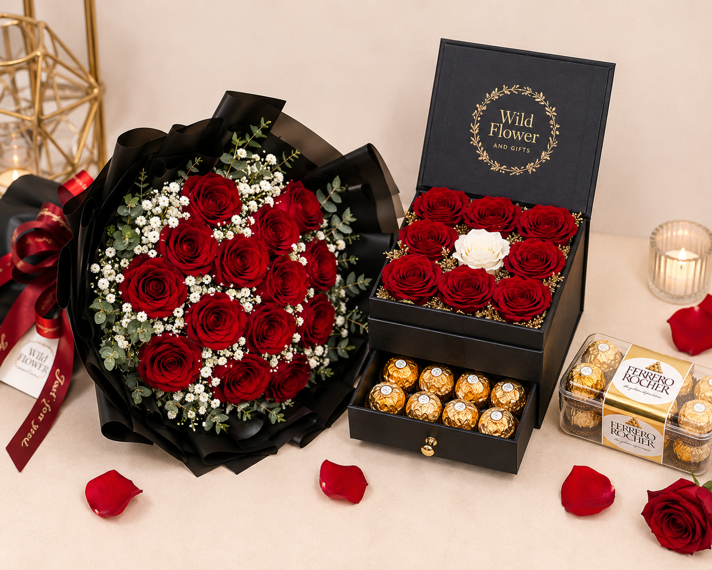 Romantic Rose & Chocolate Gift Set - Image 1