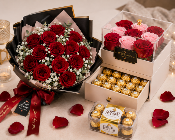 Romantic Rose & Chocolate Gift Set