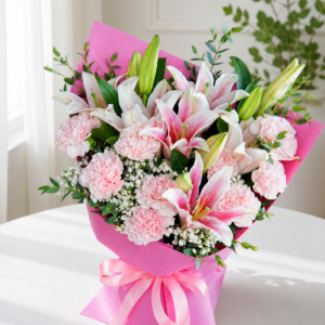 Pink Lily & Carnation Bouquet 🌸💗 - Image 5