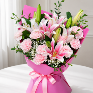 Pink Lily & Carnation Bouquet 🌸💗 - Image 4