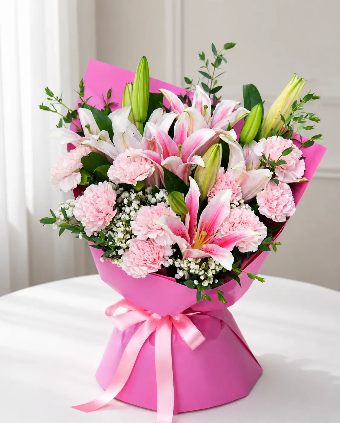 Pink Lily & Carnation Bouquet 🌸💗 - Image 1