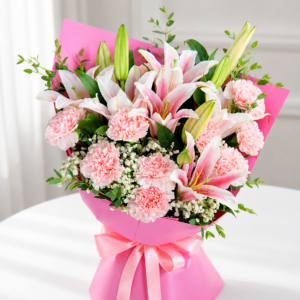 Pink Lily & Carnation Bouquet 🌸💗 - Image 3
