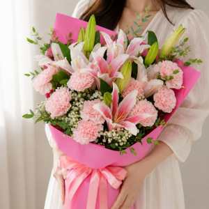 Pink Lily & Carnation Bouquet 🌸💗 - Image 2