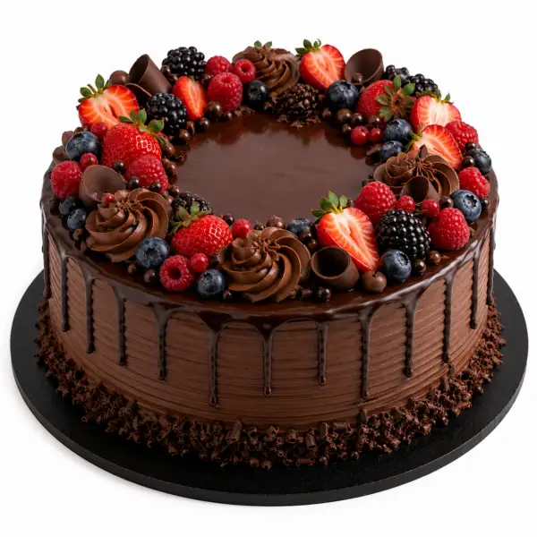 Chocolate Berry Drip Cake 🍫🍓🫐