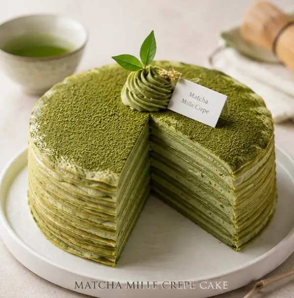 Matcha Mille Crepe Cake 🍵🎂