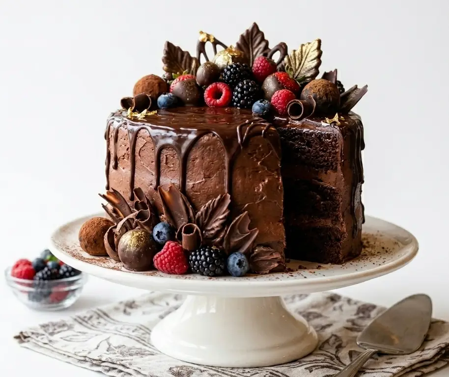 Luxury Chocolate Berry Drip Cake 🍫🍓🫐✨ - Image 1