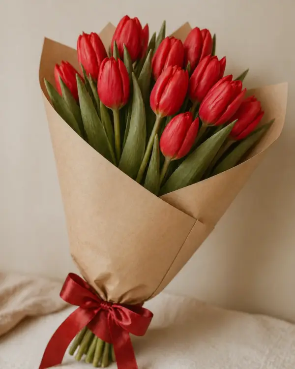 Crimson Tulip Elegance 🌷 🤍