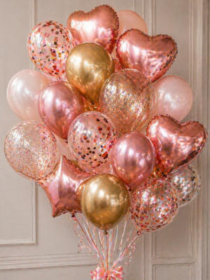 Rose Pink Helium Balloons Bundle - 20pcs