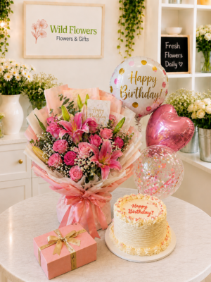 Premium Package ( Flowers + Balloons + Cake + Letter + Gift Box )