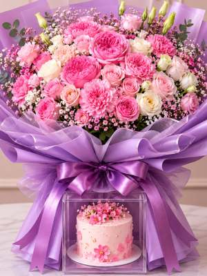Massive Package ( Huge Flowers + Cake + Letter )