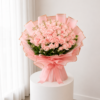 Blush Rose Bouquet Dubai with fresh pink roses and pink wrapping Blush Rose Bouquet Dubai with fresh pink roses and pink wrapping