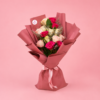 Red Pink Rose Bouquet with Fresh Mixed Roses