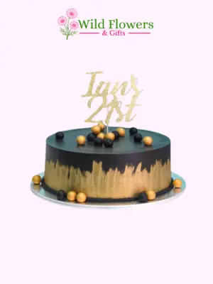 Midnight Gold Cake black and gold birthday cake with personalized topper Midnight Gold Cake black and gold birthday cake with personalized topper