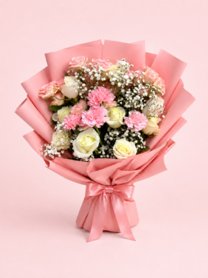 Pastel Flower Desire Pink and White Bouquet Pastel Flower Desire Pink and White Bouquet