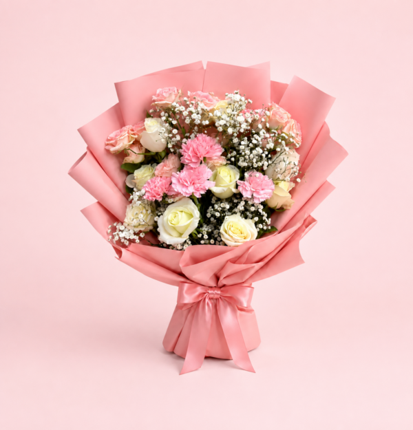 Pastel Flower Desire Pink and White Bouquet Pastel Flower Desire Pink and White Bouquet