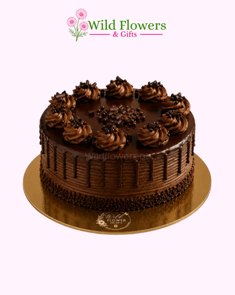 Classic Chocolate Cake Dubai with chocolate decoration