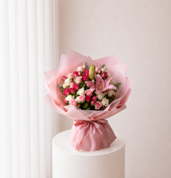 Pink Lily Charm pink lily mixed flower bouquet Pink Lily Charm pink lily mixed flower bouquet