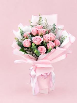 Pink Rose Bouquet with Fresh Blush Pink Roses Pink Rose Bouquet with Fresh Blush Pink Roses