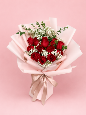 Red Rose Baby's Breath Bouquet with Fresh Red Roses Red Rose Baby's Breath Bouquet with Fresh Red Roses