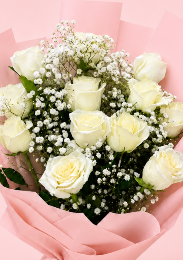 15 White Rose Bouquet