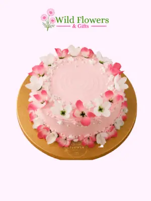 Blush Petal Cake with pink and white floral cream decoration Blush Petal Cake with pink and white floral cream decoration