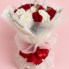 Romantic Red White Rose Bouquet