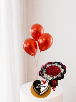 Pink Birthday Gift Dubai with tulip bouquet 3 pink balloons and 500g customized cake Pink Birthday Gift Dubai with tulip bouquet 3 pink balloons and 500g customized cake