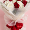 Romantic Red White Rose Bouquet