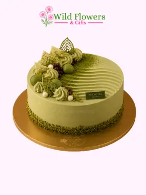 Emerald Garden Cake with green floral piping and textured finish Emerald Garden Cake with green floral piping and textured finish