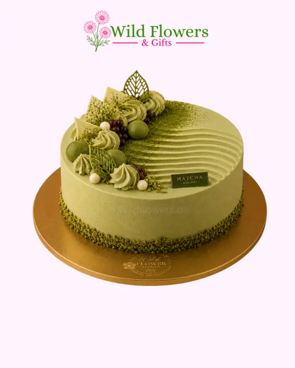 Emerald Garden Cake with green floral piping and textured finish Emerald Garden Cake with green floral piping and textured finish