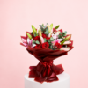 Red Rose Pink Lily Bouquet with Fresh Flowers