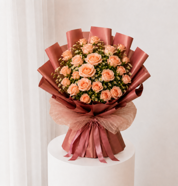 Velvet Peach Roses | Flower Delivery Dubai