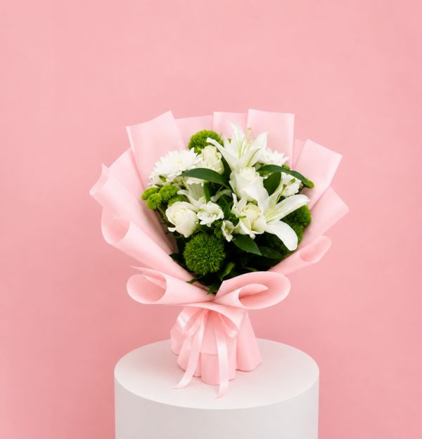 White Lily Bouquet with Fresh White Lilies