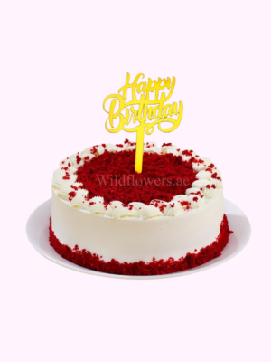 Birthday Velvet Cake 500g with Happy Birthday topper in Dubai Birthday Velvet Cake 500g with Happy Birthday topper in Dubai