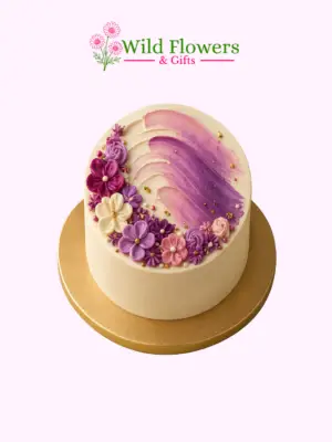 31 Purple Floral Cake with Elegant Purple Flowers