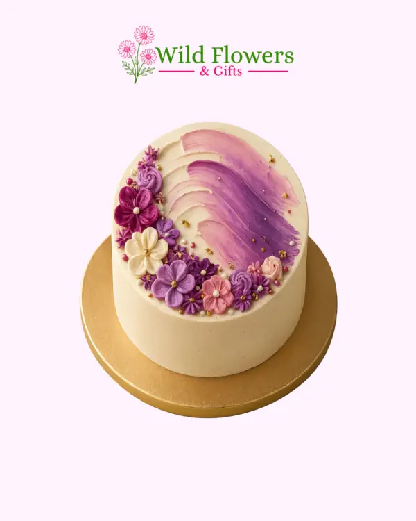 31 Purple Floral Cake with Elegant Purple Flowers
