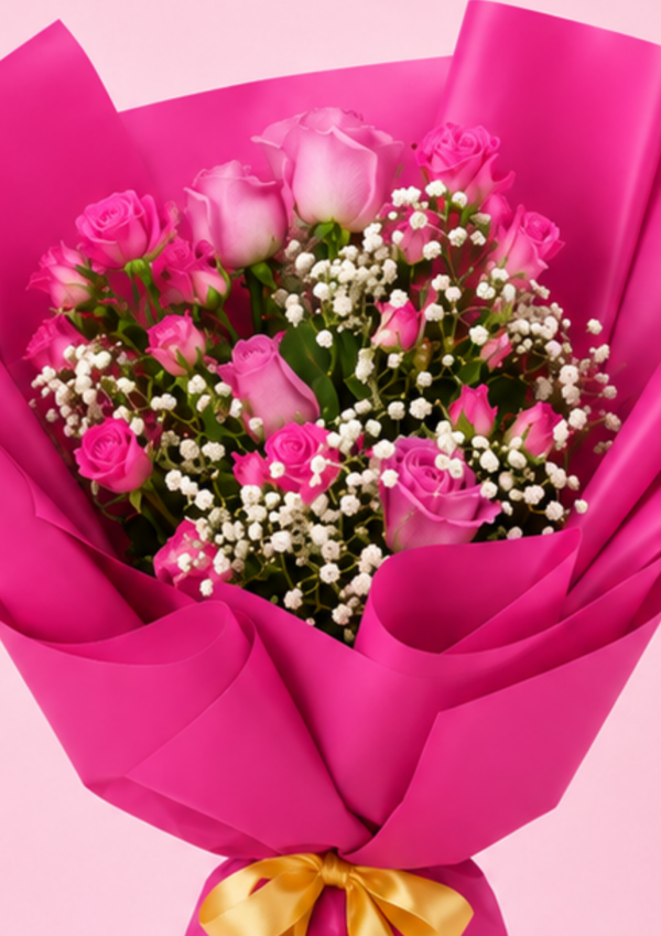 33 Pink Rose Bouquet