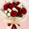 41 Red White Rose Bouquet