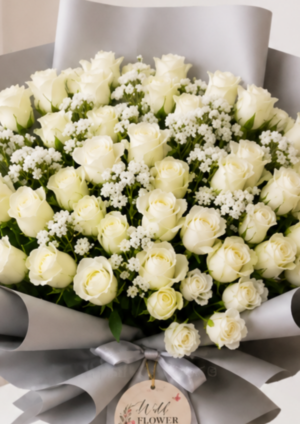 45 Ivory Rose Elegance