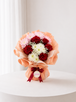 Crimson Floral Elegance red rose white flower bouquet Crimson Floral Elegance red rose white flower bouquet