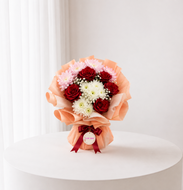 Crimson Floral Elegance red rose white flower bouquet Crimson Floral Elegance red rose white flower bouquet