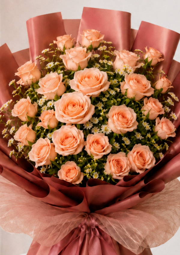 Velvet Peach Roses