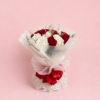 Romantic Red White Rose Bouquet with Fresh Roses