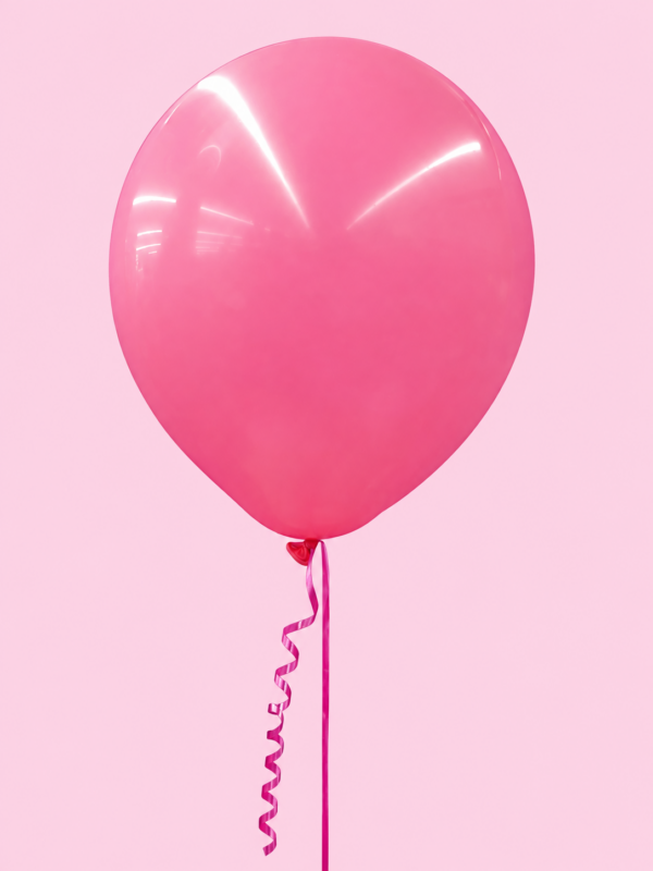 Pink helium balloon with ribbon for delivery in Dubai and Sharjah Pink helium balloon with ribbon for delivery in Dubai and Sharjah