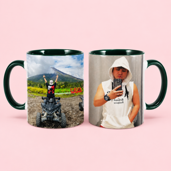 Custom Photo Mugs on Pink Backdrop Custom Photo Mug