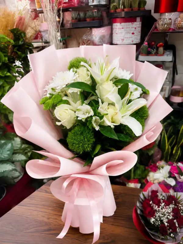 White Lily Blush Bouquet